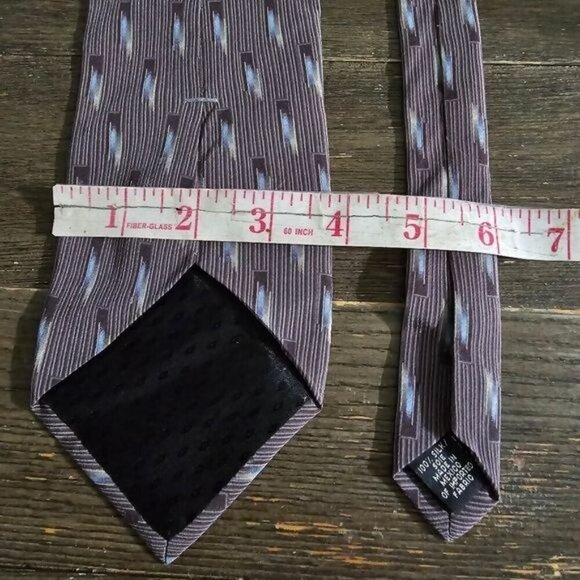 Vintage 90s Bill Blass Designer Silk Geometric Neck Tie - Picture 4 of 4